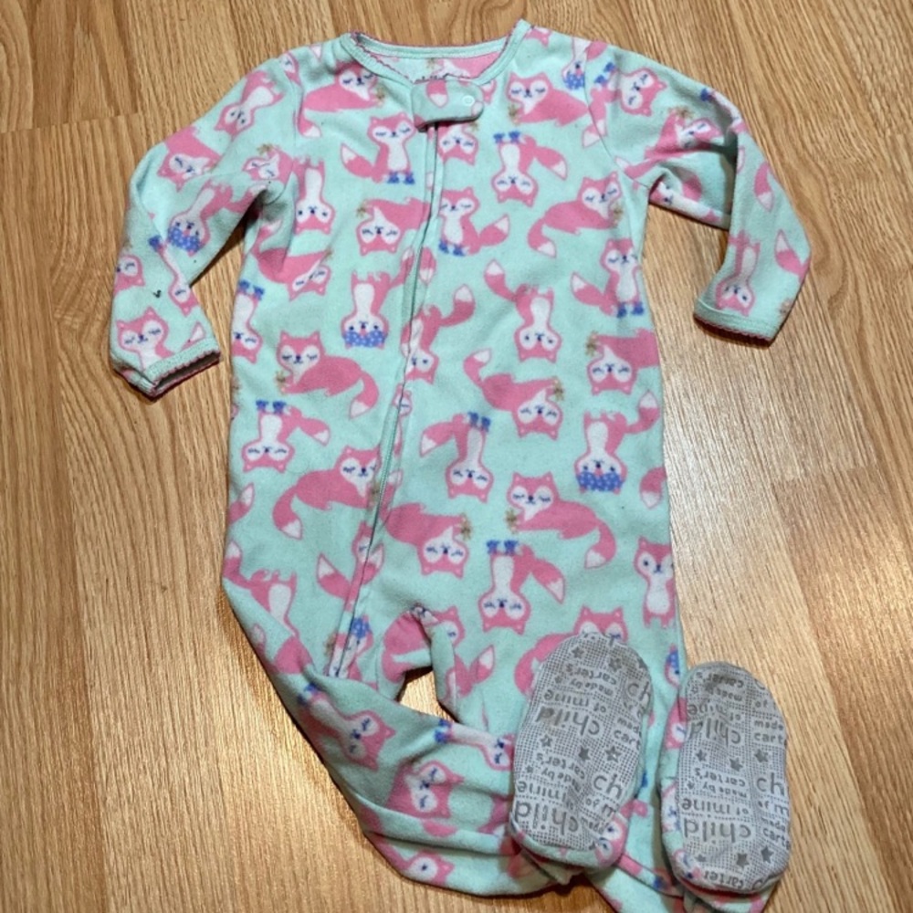Carters sleeping fox fleece‎ sleeper 18 months
